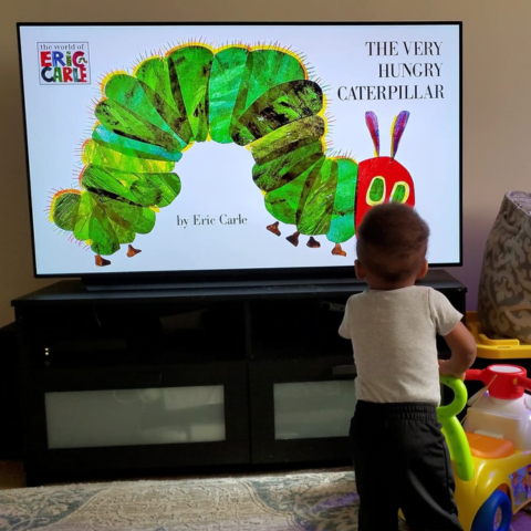 Toddler watching TV