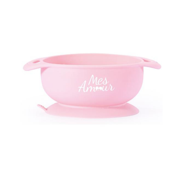 Mes Amour Silicone Suction Bowl with Lid and Spoon Set