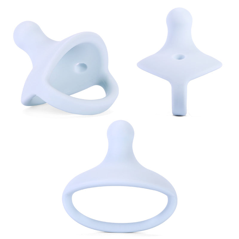 Blue - kéké Silicone Pacifier & Clip
