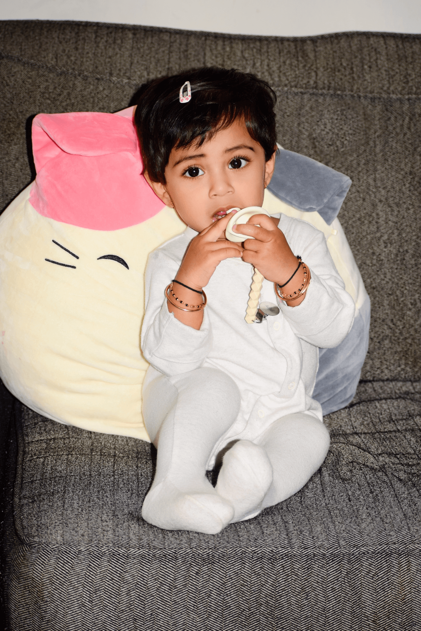 Vanilla - kéké Silicone Pacifier & Clip
