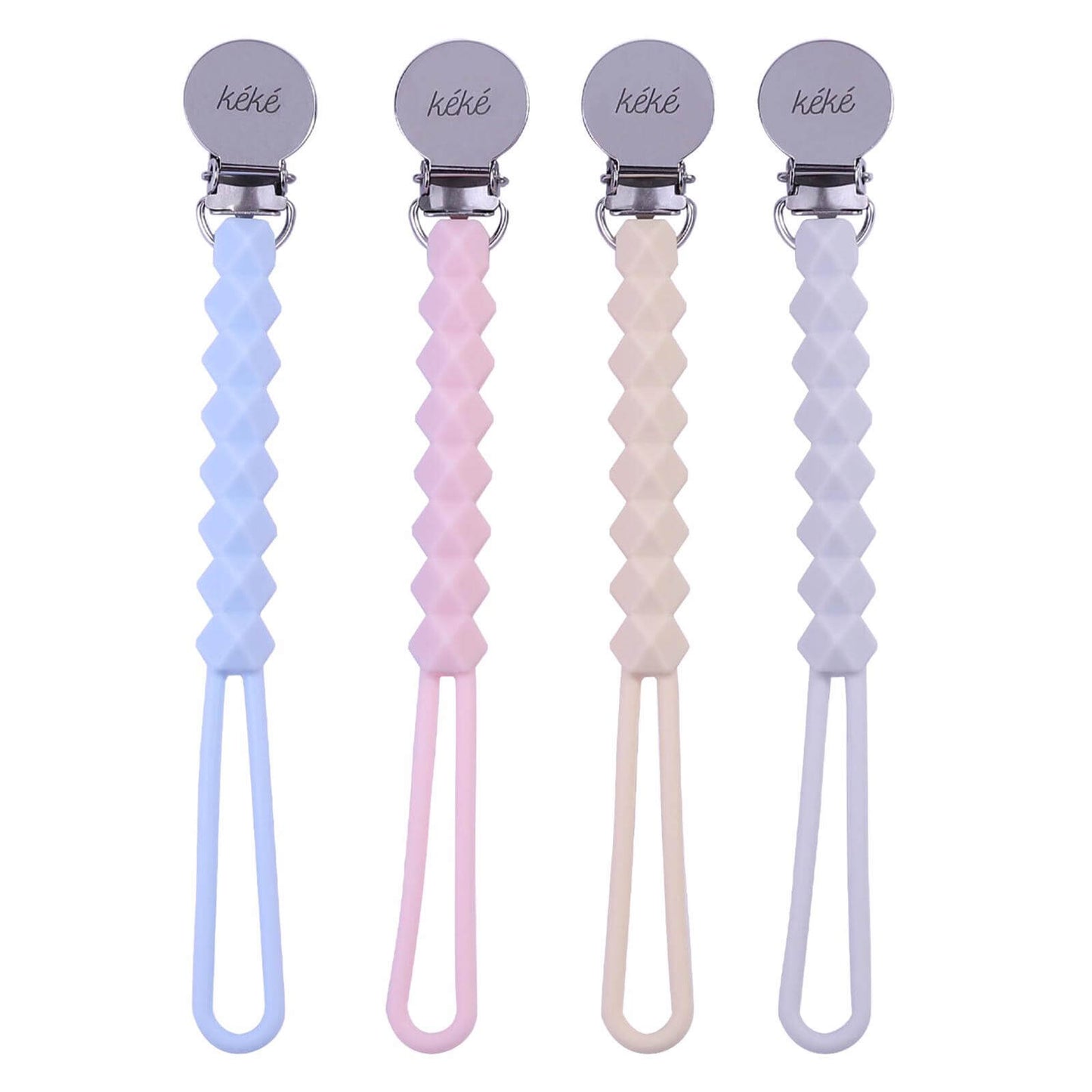 Blue - kéké Silicone Pacifier & Clip