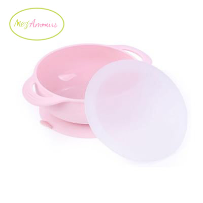 Load image into Gallery viewer, Silicone-Baby-Suction-Bowl-with-Lid-and-Spoon - Mez&amp;#39; Amours

